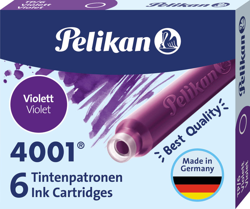 Pelikan Tintenpatronen 4001 – violett, geruchsarm, 6 Stk.