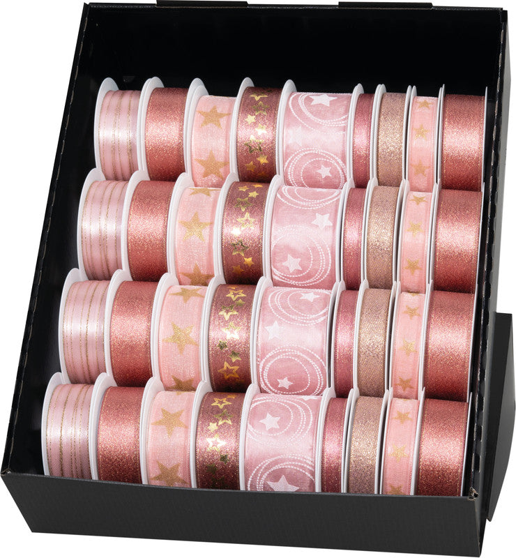 Goldina Geschenkband – Seidenband, Weihnachten – 36 Rollen, Breiten 6–40 mm, Längen 2–4 m