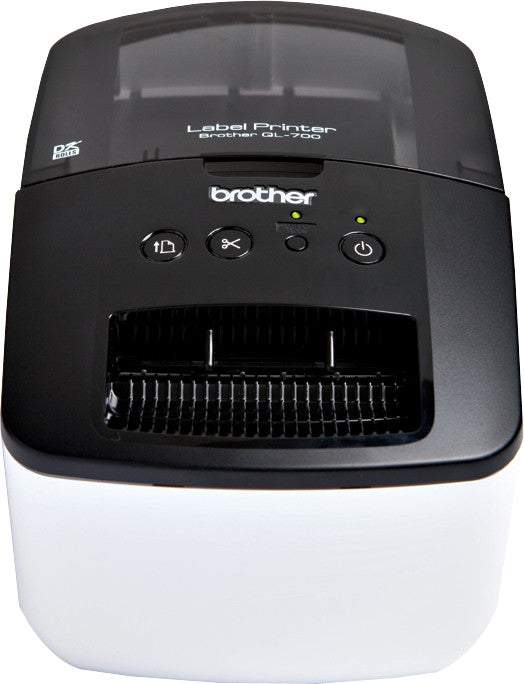 Brother QL-700 – Etikettendrucker, Thermodirekt, Auto-Cutter, USB, 300 dpi, für Rollen bis 59 mm