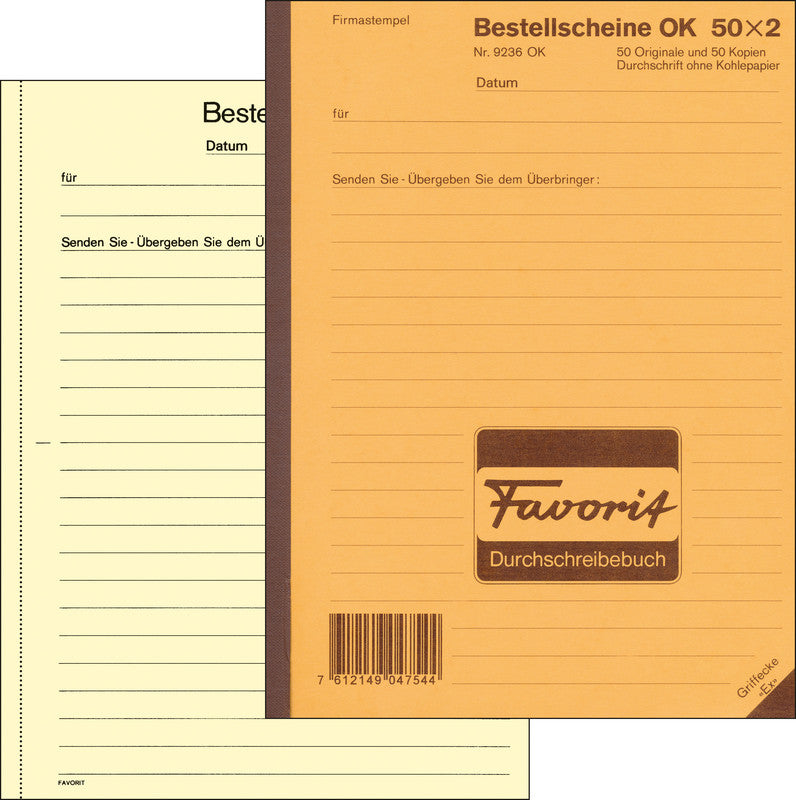 Favorit Formularblock – Bestellscheine, mehrsprachig, 50 Blatt, A5