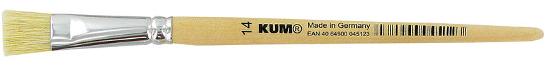 Kum Pinsel – braun, Holzstiel, Schweineborsten, Länge 180 mm, Aluminiumzwinge, für Gouache, Zeichenkohle