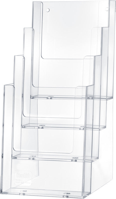 Helit Tischprospekthalter – Kunststoff, transparent, 117 × 257 mm – für A6