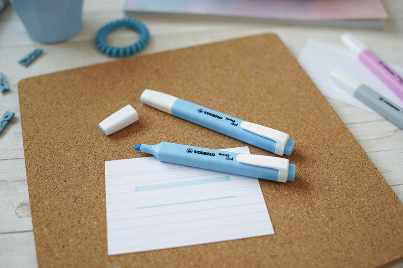 STABILO swing cool Pastel Edition Textmarker Set 4 Farben Pastell – Keilspitze, 1–4 mm
