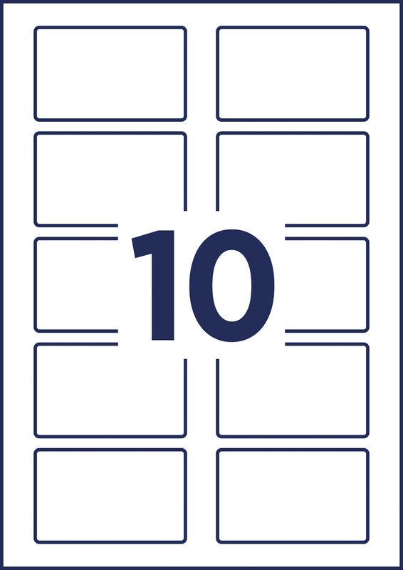 Avery Textiletiketten, 80 mm × 50 mm, weiss, Textil, selbstklebend, 20 Blatt (200 Etiketten)