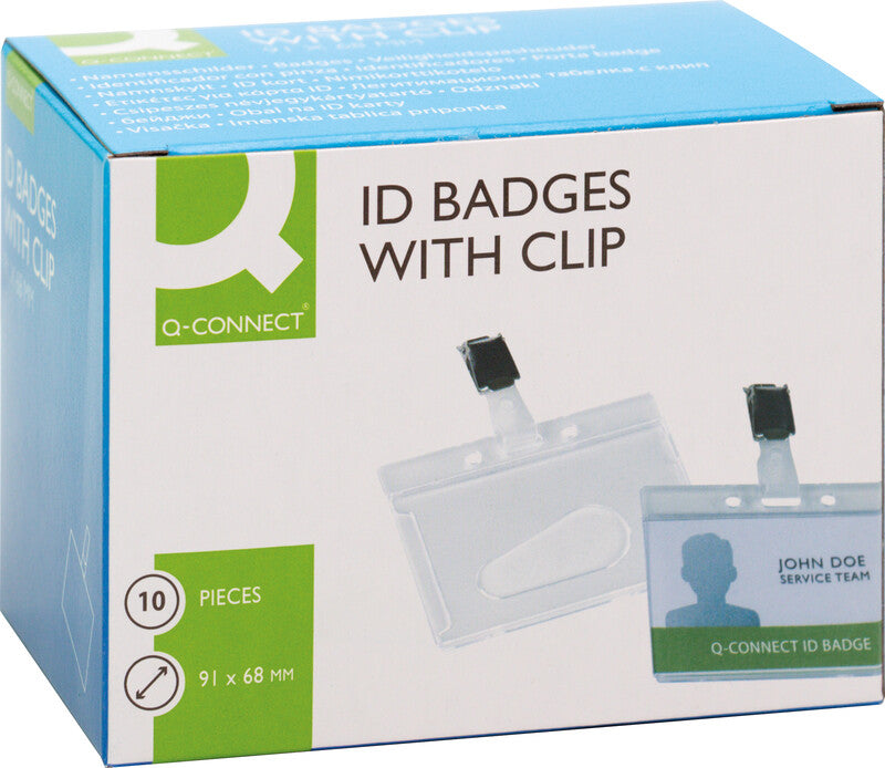Q-CONNECT Hartbox – 85 × 55 mm, transparent, Kunststoff, für 1 Betriebsausweis, 10er-Pack