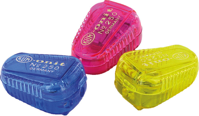 Kum Spitzer – manuell, 2-Loch, mit Behälter, für Ø 2 & 3,15 mm, Kunststoff, assortiert