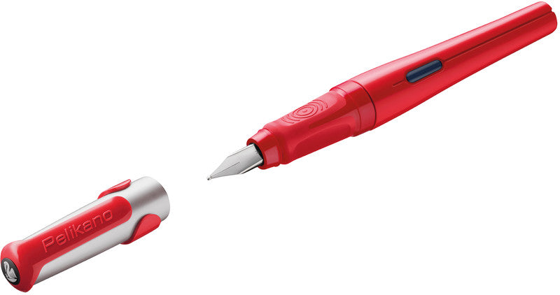 Pelikano – Federspitze M – für Rechtshänder – Rot, Blau – Patronen