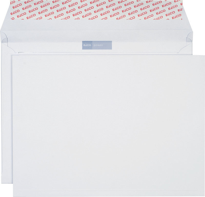 Elco Seitenfaltentasche C4+, ohne Fenster, Haftklebung, Weiss, 120 g/m², 20 mm Falte – 200 Stk.