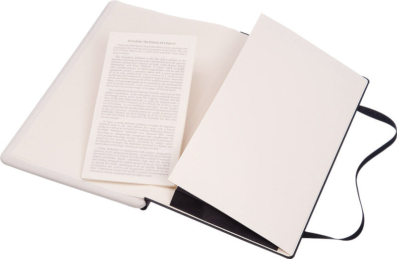 Moleskine Notizbuch, blanko, Leimbindung, Hardcover, 176 Seiten, 100 g/m² – schwarz, für Moleskine Notes App