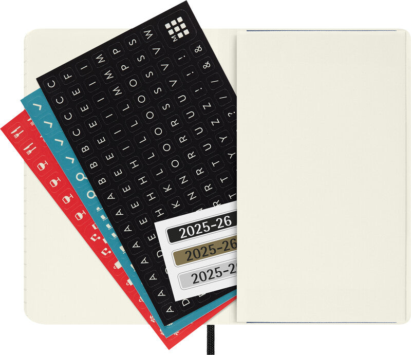 Moleskine Schüleragenda – 1 Woche/1 Seite, gebunden, 9 × 14 cm, 18 Monate Juli–Dezember, Englisch, Schwarz, FSC