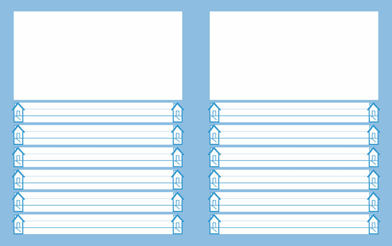 Schulheft – 220 × 175 mm – 2. Schreiblinie verstärkt, 3‑Gassen‑Schreibliniensystem, blau, Blauer Engel