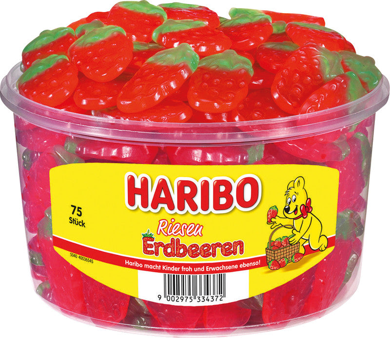 Haribo Riesen-Erdbeeren – Fruchtgummi, 75 × 15 g (1,125 kg)