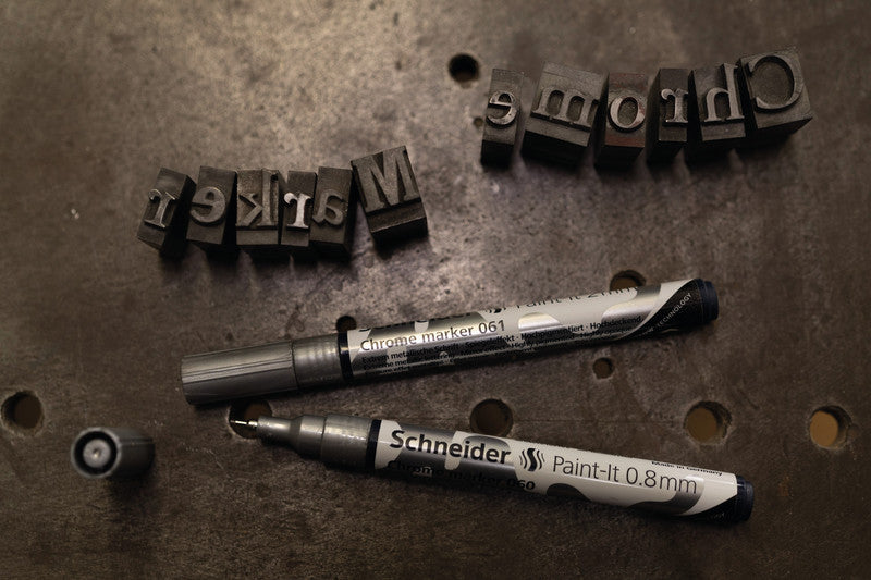Schneider Schreibgeräte Schneider Paint-It Paint Marker – Rundspitze 0,8–2 mm – Chrom, 2er-Set