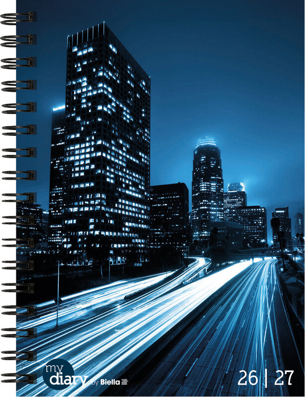Biella mydiary Schüleragenda – 1 Woche/2 Seiten, Wire-O, 12 × 16,5 cm, Aug–Jul, City, FSC