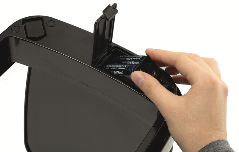 Durable Tisch-Abfallbehälter – 12 l – Edelstahl – Ø 240 × H 430 mm – sensorgesteuert, batteriebetrieben