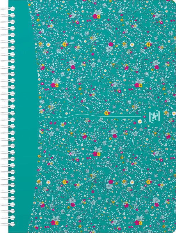 Oxford Collegeblock, Spiralbindung, Softcover, 60 Blatt, perforiert, 90 g/m² – floral, für SCRIBZEE App
