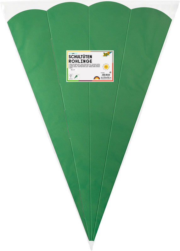 Folia Schultüten-Rohlinge – 10 Stück – mehrfarbig – Ø 200 × H 680 mm