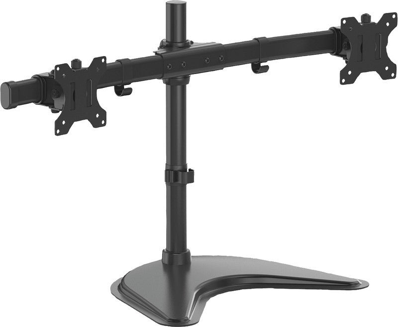 Fellowes Seasa – Monitorhalterung, 2 Monitore, Standfuss, bis 27", VESA 75 × 75/100 × 100 mm, 8 kg, Schwarz