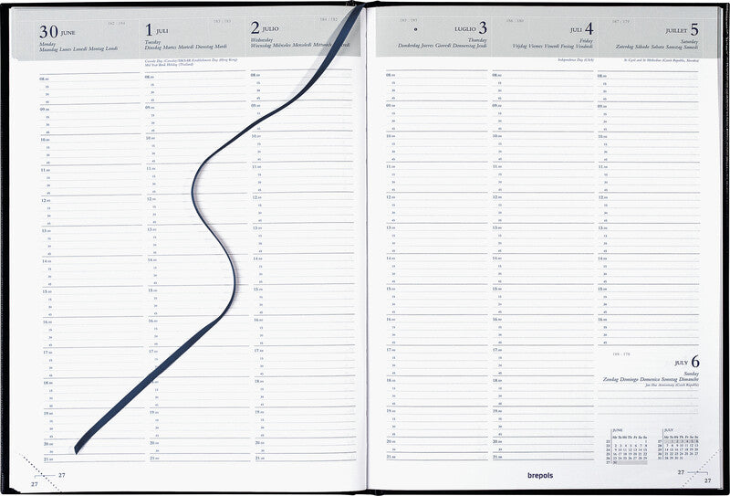 Brepols Omega Agenda – 1 Woche/2 Seiten, gebunden, 21 × 29 cm, 2026, schwarz, FSC