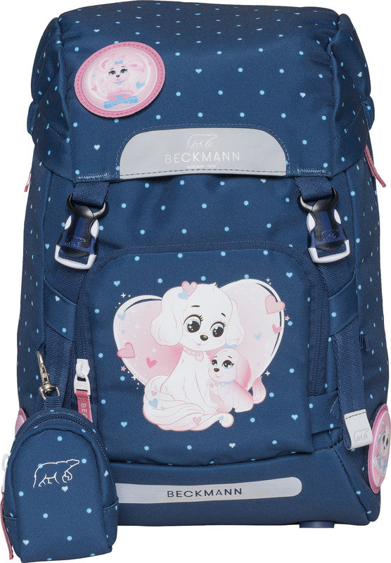 Beckmann Schulrucksack Classic – Pet Friends Blue – 22 l – B 24,0 × H 37,0 × T 25,0 cm – recyclingfähig