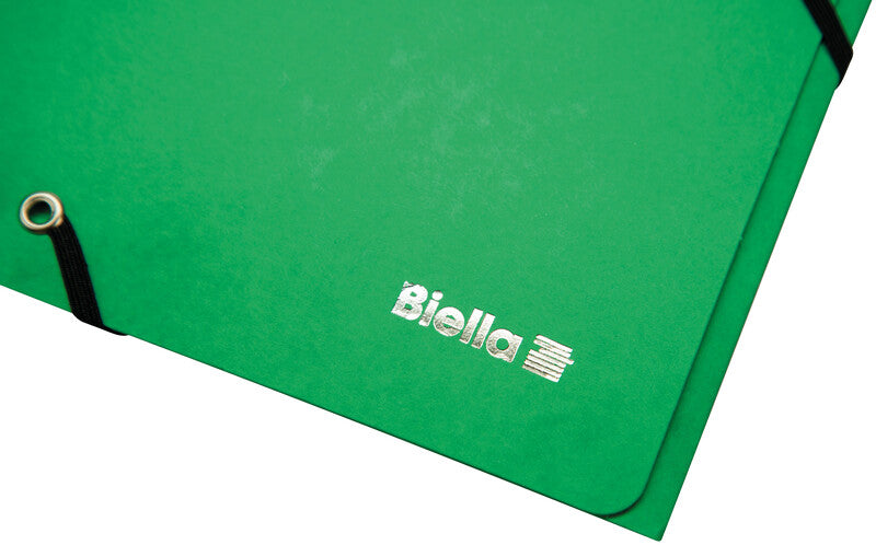 Biella Sammelmappe für A4, Karton, Grün, mit Gummizug