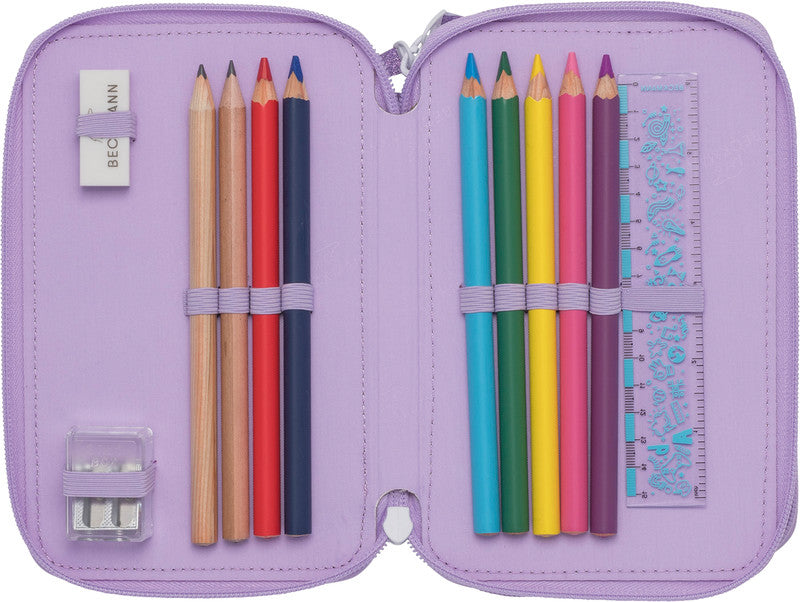 Beckmann Klassisches Etui Triple, gefüllt, 28-teilig – Candy – Kunststoff – 13 × 20,5 × 7 cm
