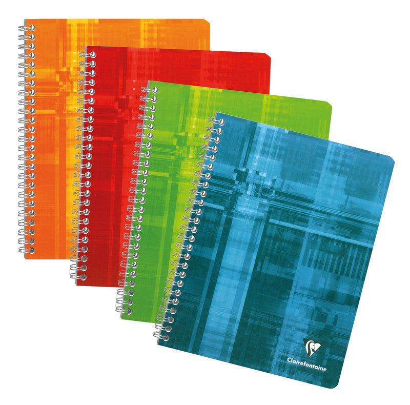 Clairefontaine Spiralheft, A4, kariert 5 mm, Spiralbindung, 50 Blatt, 50 g/m² – farbig sortiert