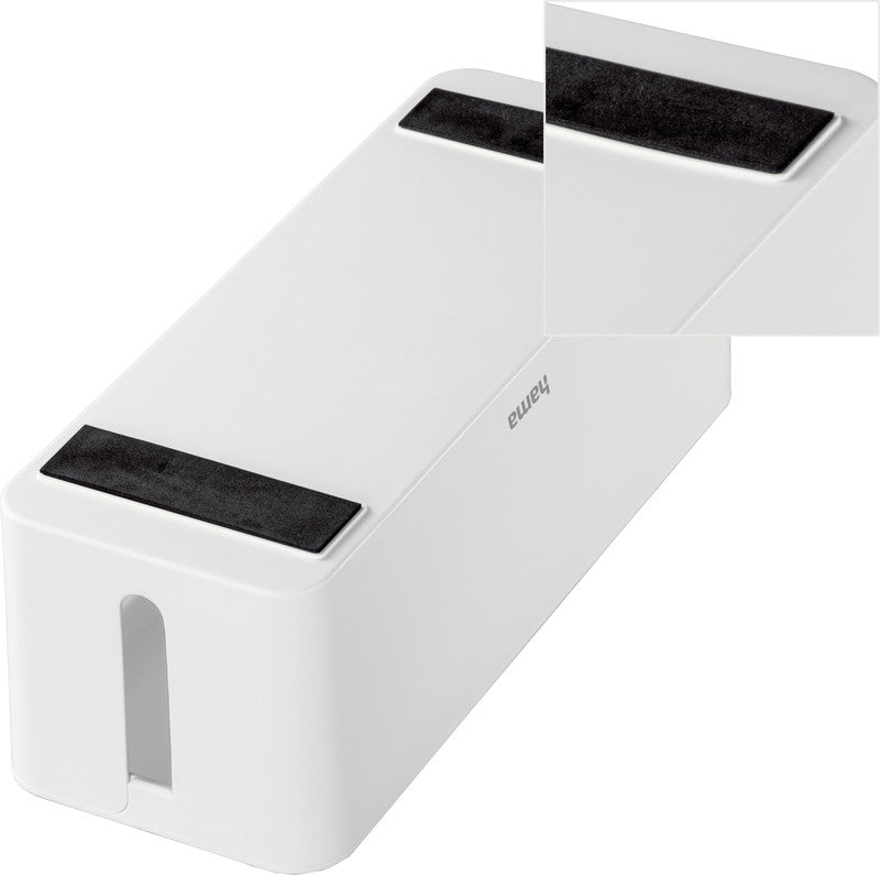 Hama Kabelbox – 406 × 156 mm, Kunststoff, Weiss, zuschneidbar, für Kabel bis Ø 20 mm