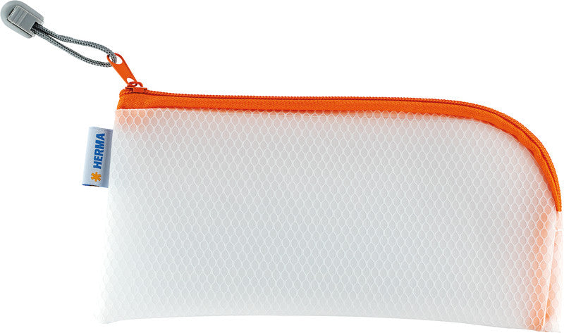 HERMA Reissverschlusstasche – orange – Kunststoff – 23 × 11 × 0,7 cm