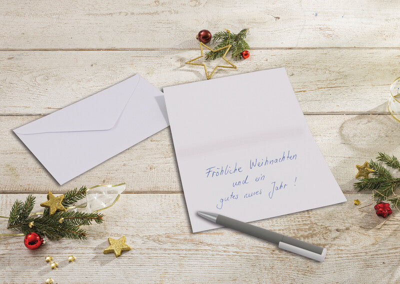 Sigel Weihnachtskarten – A6, mit Couvert, Edelkarton 220 g/m², Little Pins, mehrfarbig – 25 Stk