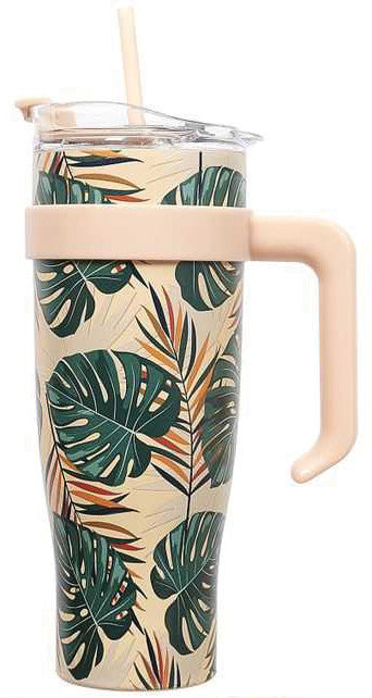 Thermobecher 1,2 l – doppelwandig, Edelstahl, Schraubdeckel, Tropical