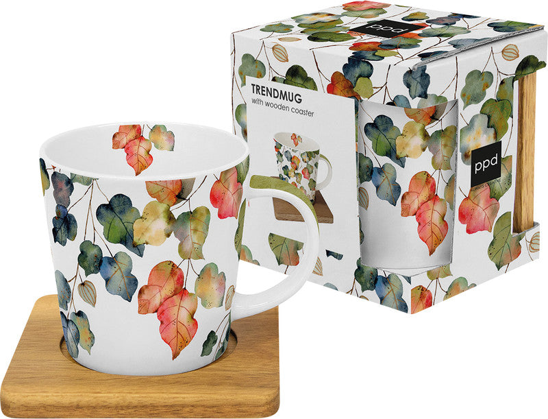 Ppd Trend Autumn Tasse – 0,35 l, Porzellan, Mehrfarbig, Spülmaschinenfest, Mikrowellengeeignet