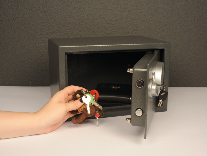 Rieffel Tresor – mit Elektronikschloss, Stahl, dunkelgrau, 310 × 200 × 200 mm