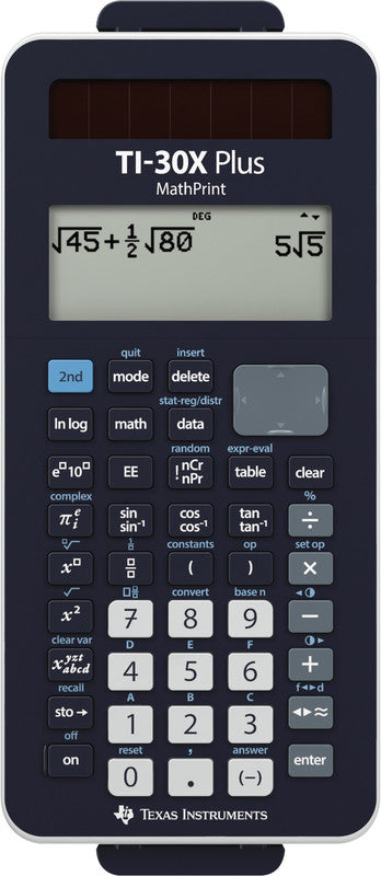 Texas Instruments Taschenrechner TI-30X Plus MathPrint – 11-stellig, 4-zeilig LCD, Solar + Batterie