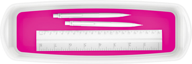 Leitz Aufbewahrungsschale MyBox – ABS-Kunststoff, Weiss/Pink Metallic, 30,7 × 5,5 × 10,5 cm