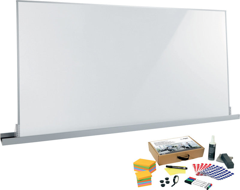 Sigel Starter-Kit – inkl. Moderationskoffer, Wandschiene, Montagesatz – für Whiteboards Meet up
