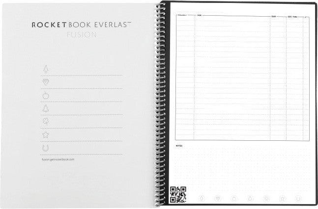 Rocketbook Spiralbuch A4, punktkariert und liniert, Hardcover, 42 Seiten, 90 g/m² – türkis
