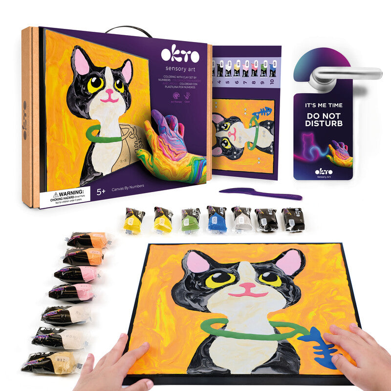 Okto Sensory Art – Modelliermasse-Set Malen nach Zahlen – ab 5 Jahren – 14 Modelliermassen – 290 × 290 mm