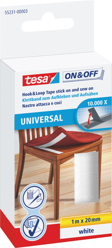 Tesa Montageband Universal – 20 mm × 1 m, weiss