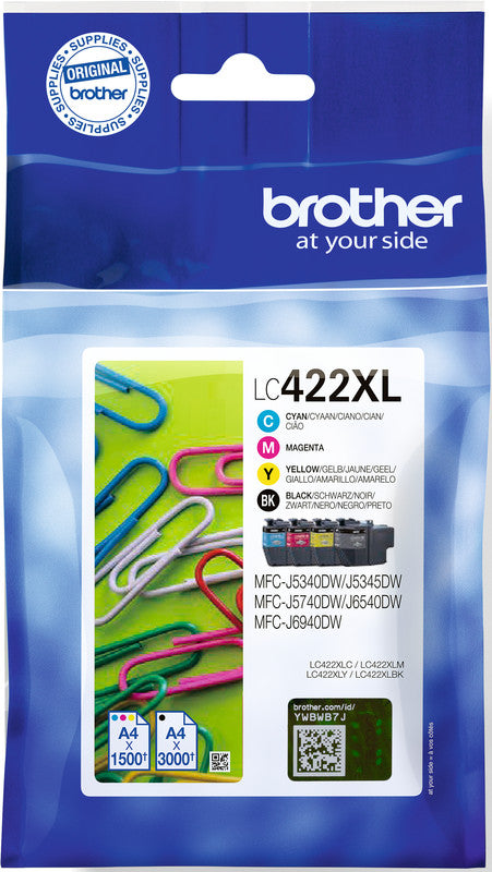 Brother Tintenpatronen-Multipack CMYK, 4er-Pack – für Inkjetdrucker, Multifunktionsgeräte