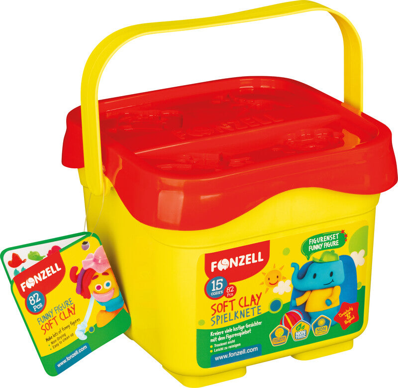 Fonzell Modelliermasse-Set – 82-teilig, 15 Modelliermassen à 35 g – 190 × 180 × 150 mm