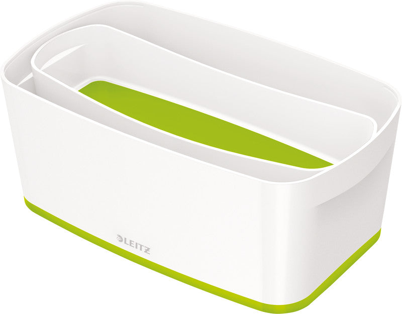 Leitz Aufbewahrungsbox – ABS-Kunststoff, Weiss/Grün, 31,8 × 12,8 × 19,1 cm