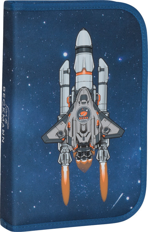 Beckmann Klassisches Schüleretui, gefüllt, 21-teilig – Space Mission – Kunststoff – 20,5 × 13,3 × 3,8 cm