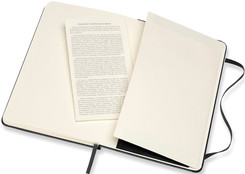 Moleskine Notizbuch, 115 × 180 mm, liniert, Leimbindung, Hardcover, 208 Seiten, 70 g/m² – schwarz