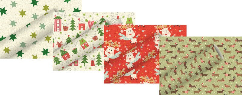 Braun + company Geschenkpapier – Rudi Rentier – Graspapier, 700 × 1500 mm – Rot