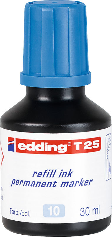 Edding Nachfüllfarbe für Edding Permanent Marker – wasserfest, lichtbeständig, geruchsarm, 30 ml
