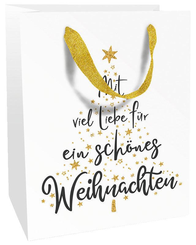 Braun + company Geschenkbox – Mit euch, Weihnachten – Heissfolienprägung, Ripsband – 120 × 150 × 60 mm