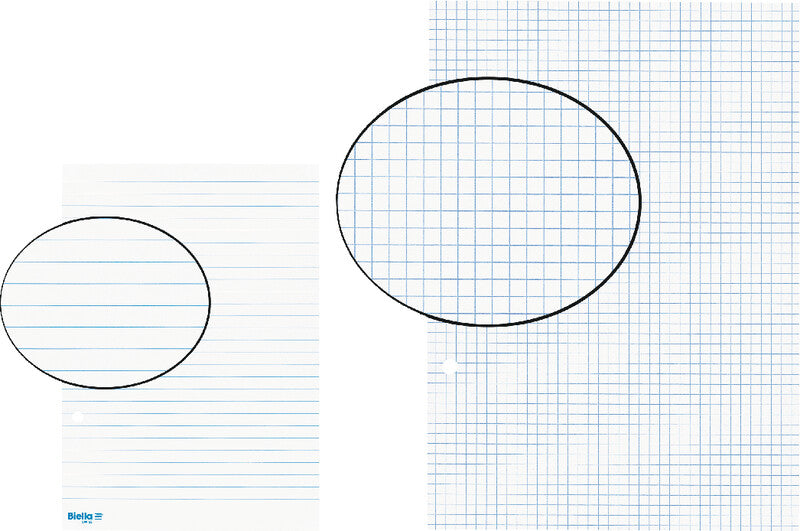 Biella Notizbuch-Einlagen A4, 9/2 Kolonnen, 4-fach gelocht, 90 g/m² – 100 Blatt