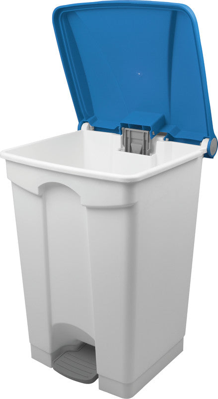 Helit Abfallcontainer – 45 l – mit Deckel – Kunststoff, Weiss – B × H × T 410 × 600 × 400 mm