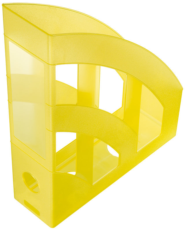Helit the bridge Stehsammler C4 – 75 mm, gelb transparent, Kunststoff